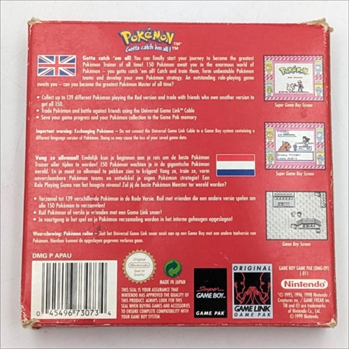 Pokemon Red Version - Complete In Box - GameBoy Original (B Grade) (Genbrug)